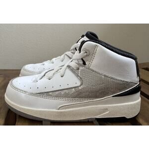 Nike Air Jordan 2 Retro Python Boys Size 9C White Black Walking Shoes Sneakers